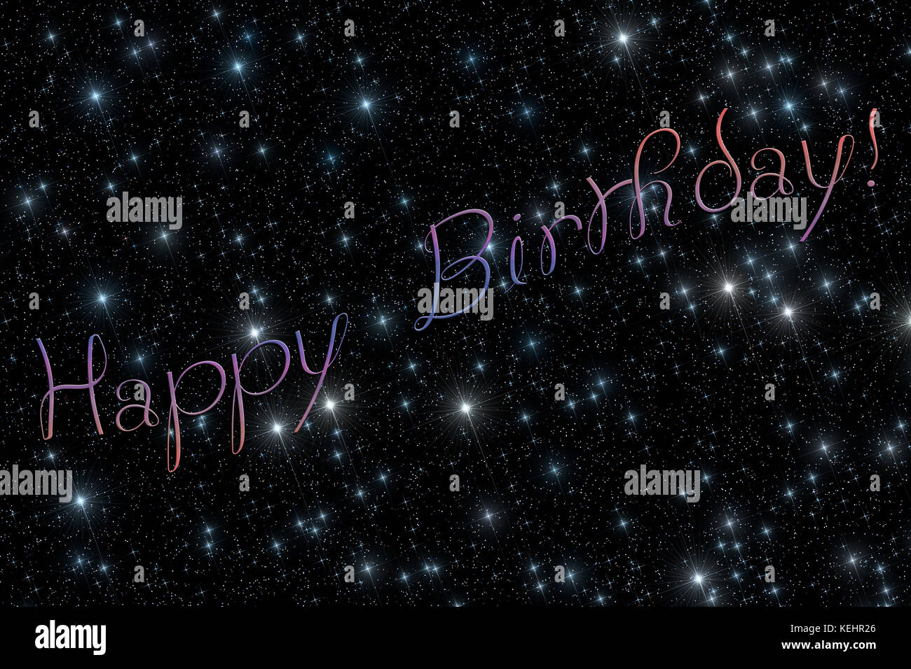 Illustration Representant Le Message D Accueil Cadeaux Panier Compose De Multi Couleur De L Inscription Joyeux Anniversaire Noir Fonce Et Ciel Couvert Par Twinkling Sparklin Photo Stock Alamy