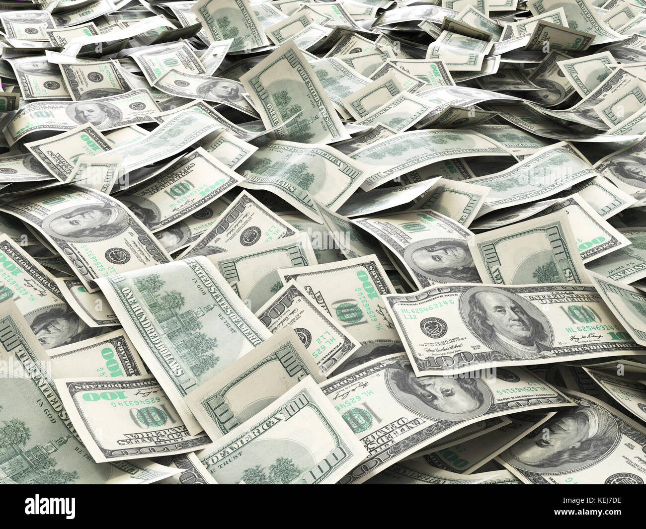 Cent dollars pile comme arrière-plan. Banque D'Images