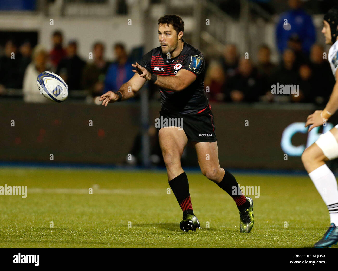 Brad Barritt de Saracens lors de la coupe des champions, équipe deux matchs à Barnett Copthall, Londres. Banque D'Images