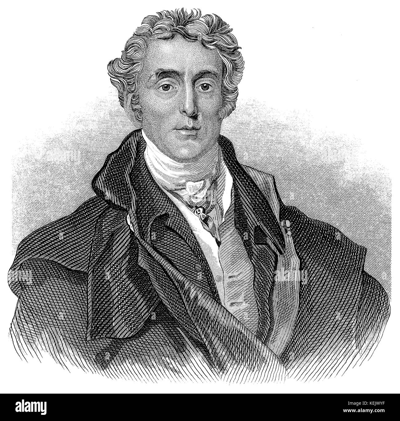 Gravure de 1853 Field Marshall Arthur Wellesley, 1er duc de Wellington. Banque D'Images