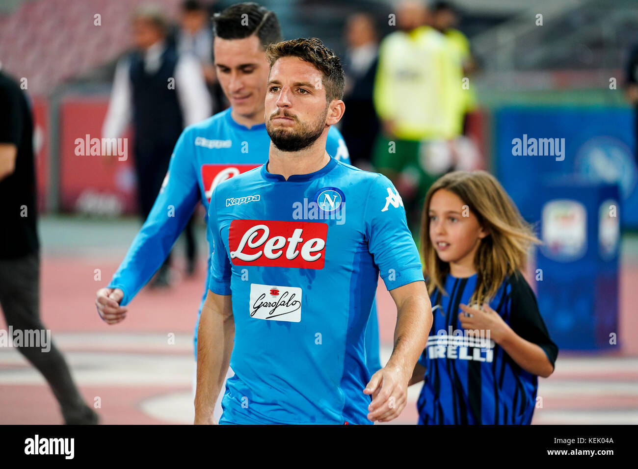 Naples, Italie. 21st octobre 2017. Naples - Italie 21/10/2017 SÈCHE MERTENS pendant la série Un match entre S.S.C. NAPOLI et INTER au Stadio San Paolo de Naples. Crédit: Emanuele Sessa/Pacific Press/Alay Live News Banque D'Images