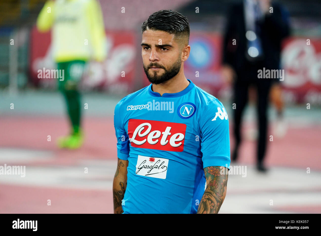 Napoli, Italie. 21 oct, 2017. Naples - Italie 21/10/2017 lorenzo insigne au cours de serie a match entre Naples s.s.c. et inter au Stadio San Paolo de Naples. crédit : emanuele sessa/pacific press/Alamy live news Banque D'Images