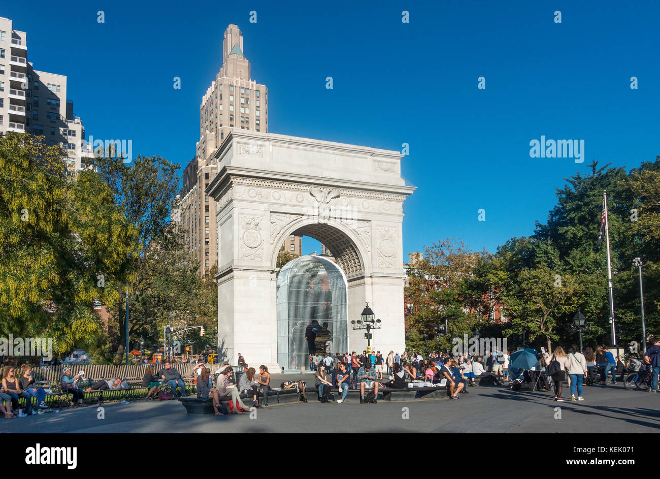 Ai Weiwei Washington Square Arch sculpture dans Greenwich Village à New York City Banque D'Images