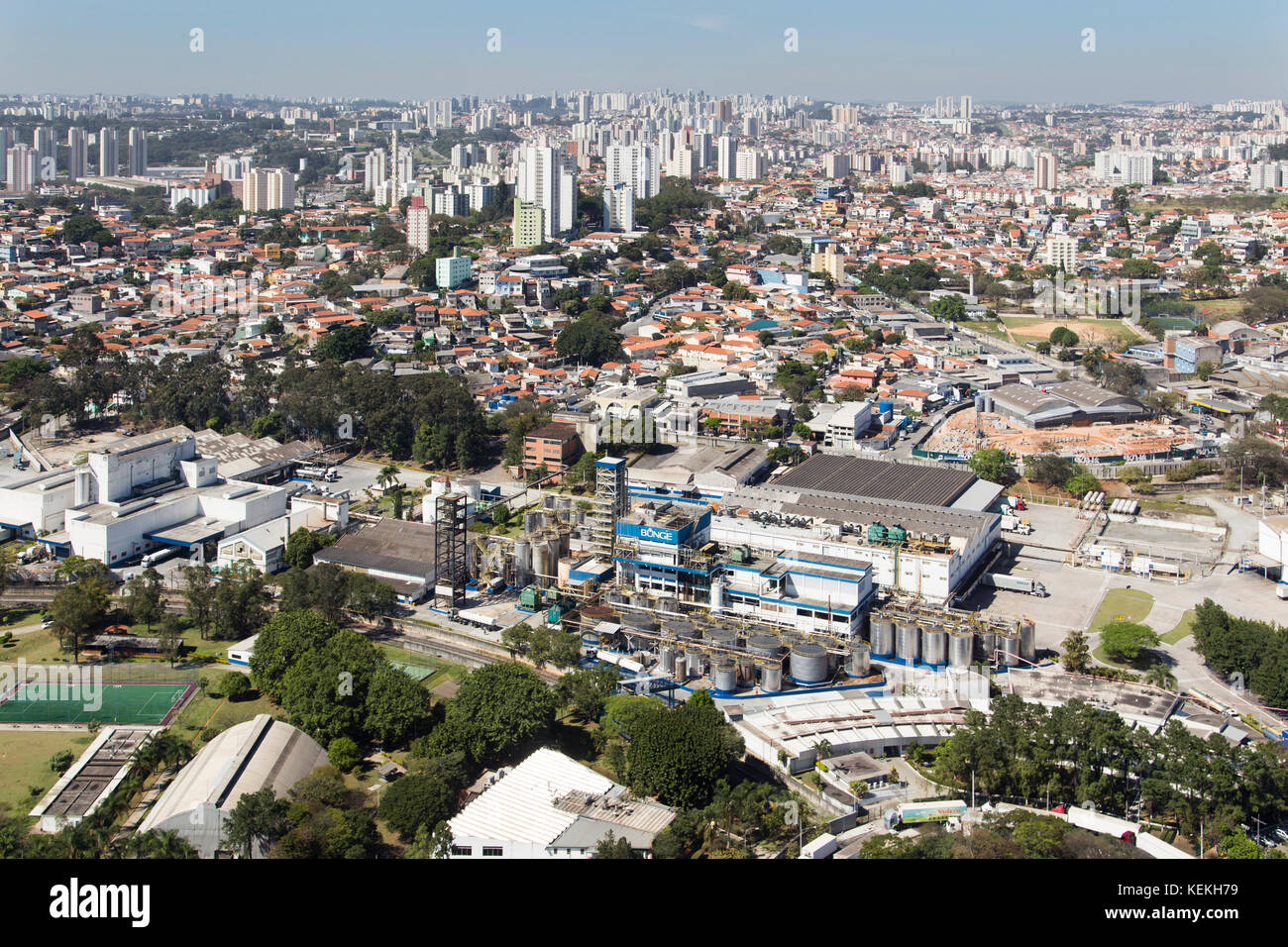 Vue aérienne de la région métropolitaine de Sao Paulo - Brésil Banque D'Images