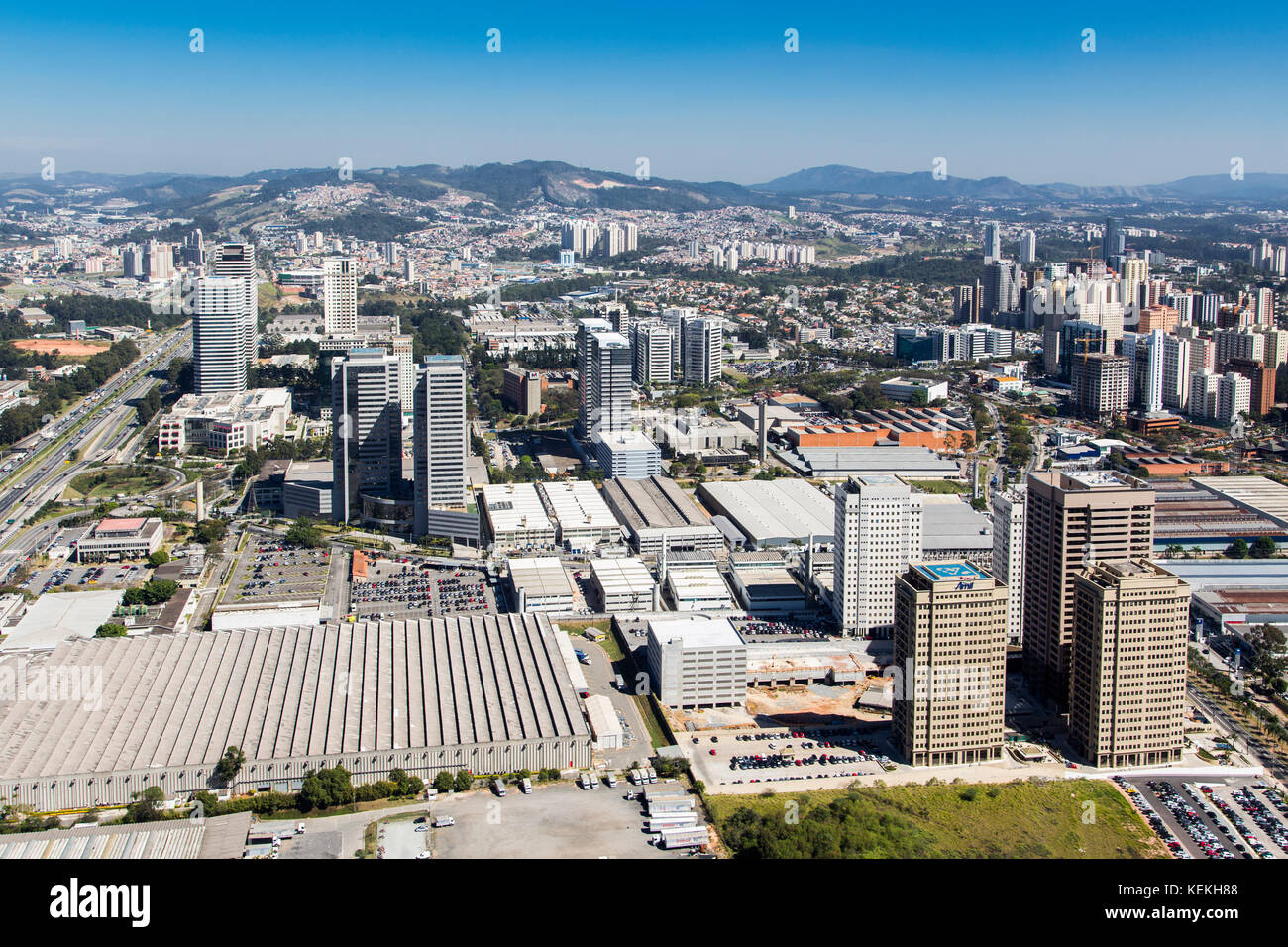 Vue aérienne d'Alphaville, région métropolitaine de Sao Paulo - Brésil Banque D'Images
