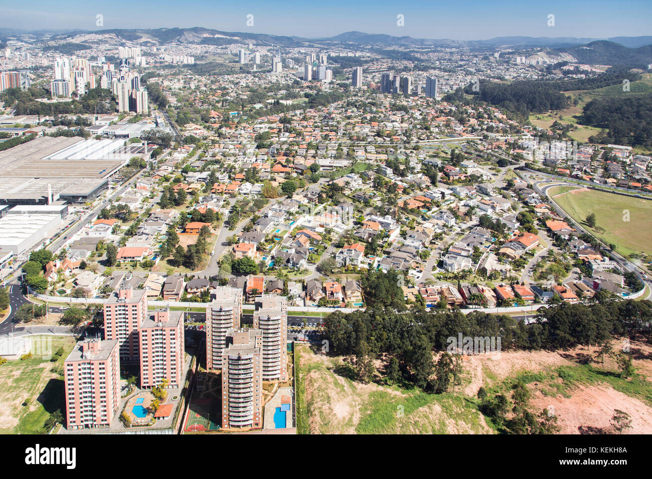 Vue aérienne d'Alphaville, région métropolitaine de Sao Paulo - Brésil Banque D'Images