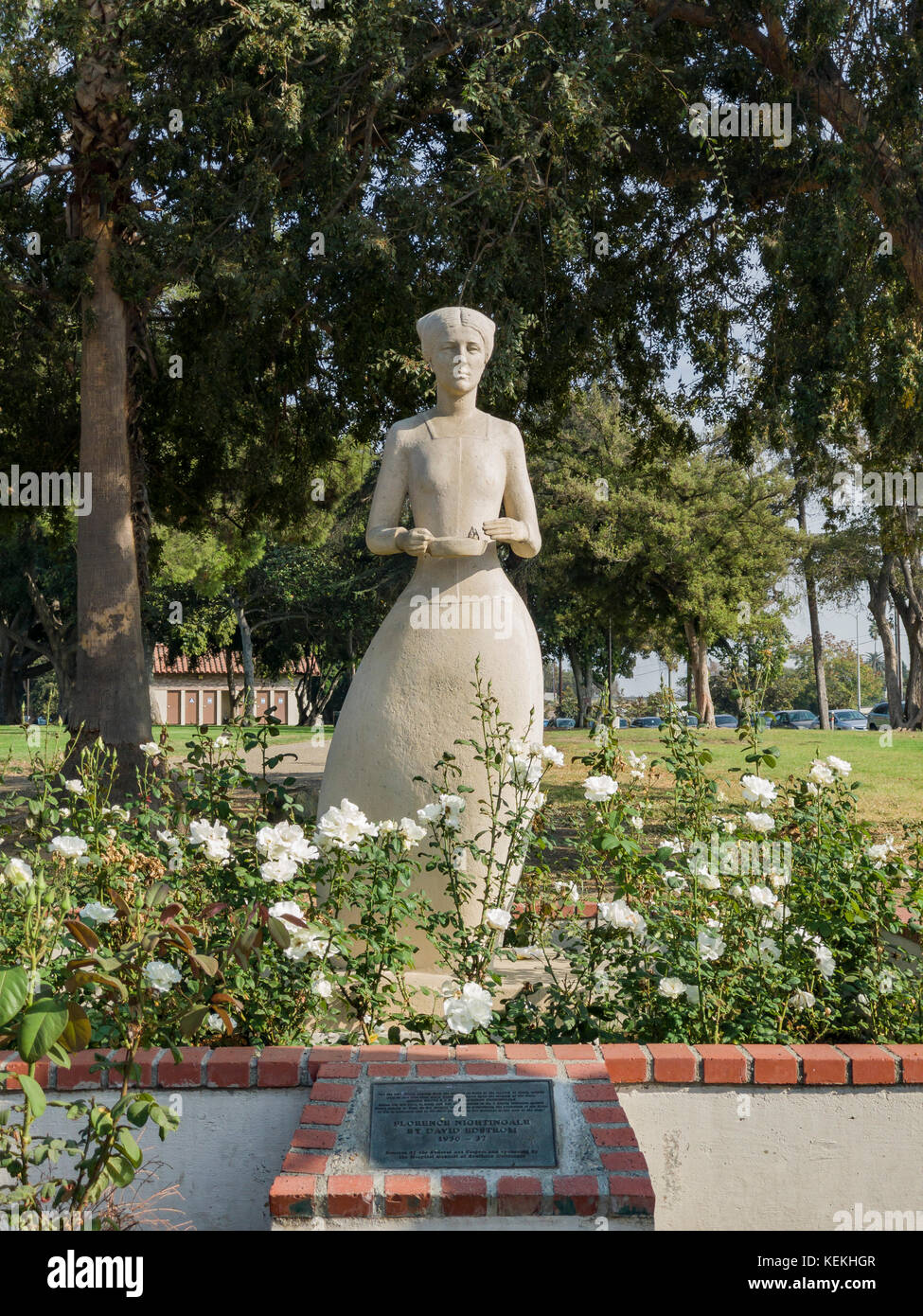 Statue de Florence Nightingale au Lincoln Park, Los Angeles, California, UNITED STATES Banque D'Images