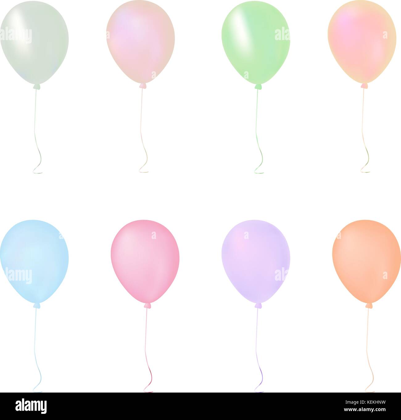 Rassemblement pastel colorés isolé ballon sur fond blanc Illustration de Vecteur