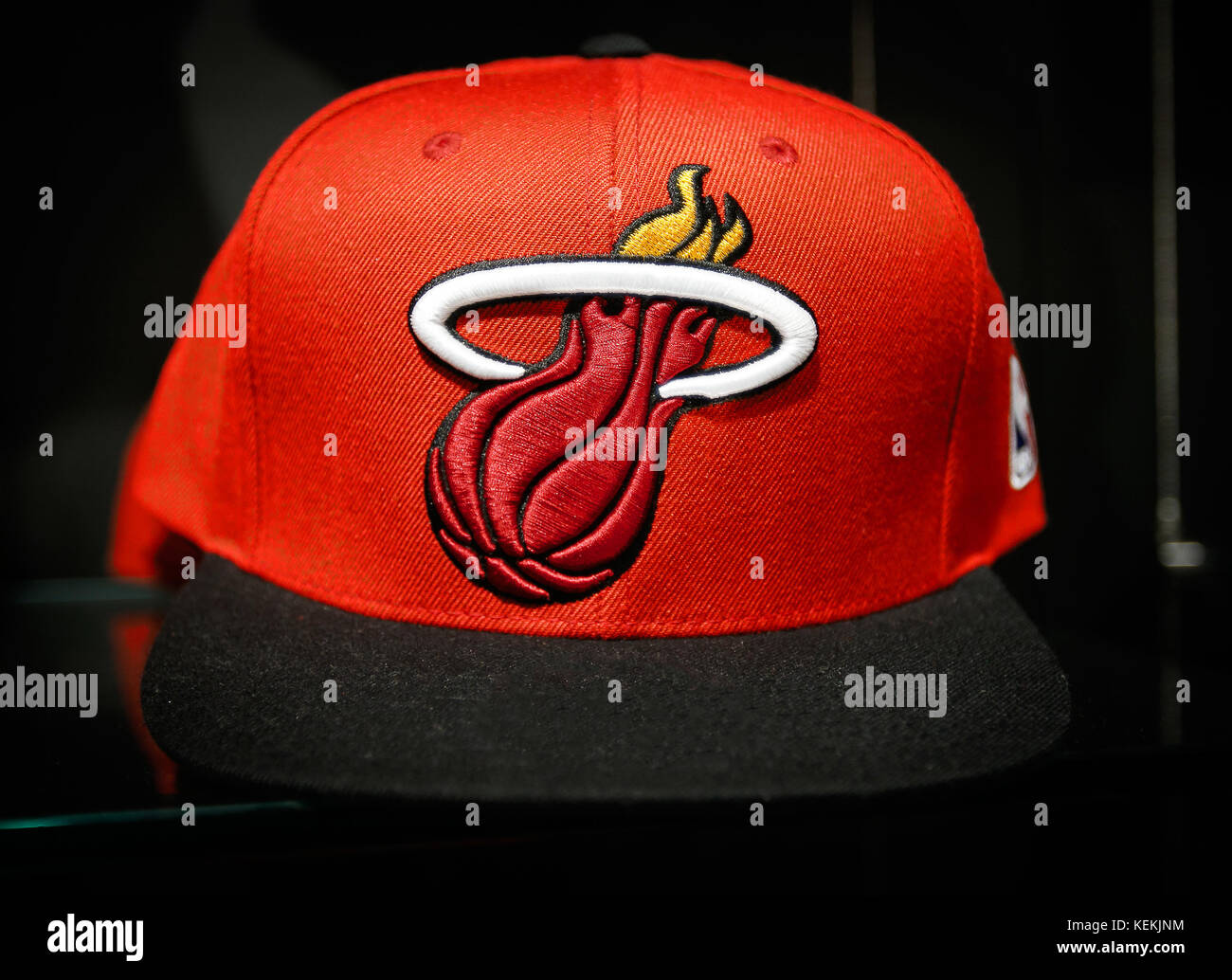 Miami Heat hat en vente dans la NBA store à Manhattan. Banque D'Images