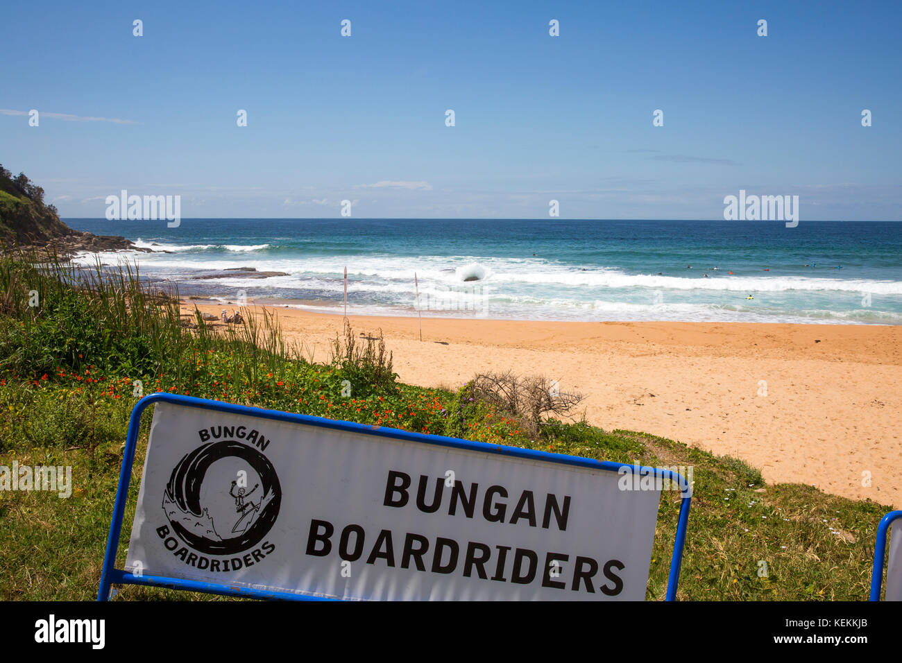 Bungan Beach, une plage de surf sur les plages du nord de Sydney, Nouvelle Galles du Sud, Australie Banque D'Images