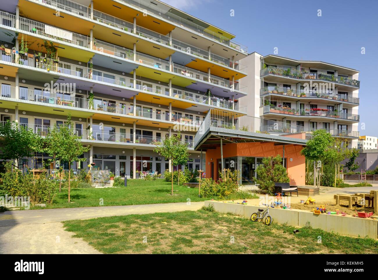 Stadtentwicklungsbeiet Seestadt Aspern, Wien, LiSA Baugruppe suis Hannah-Arendt-Platz - Vienne, ville Zone de développement Seestadt Aspern, Hannah-Arendt-Pla Banque D'Images