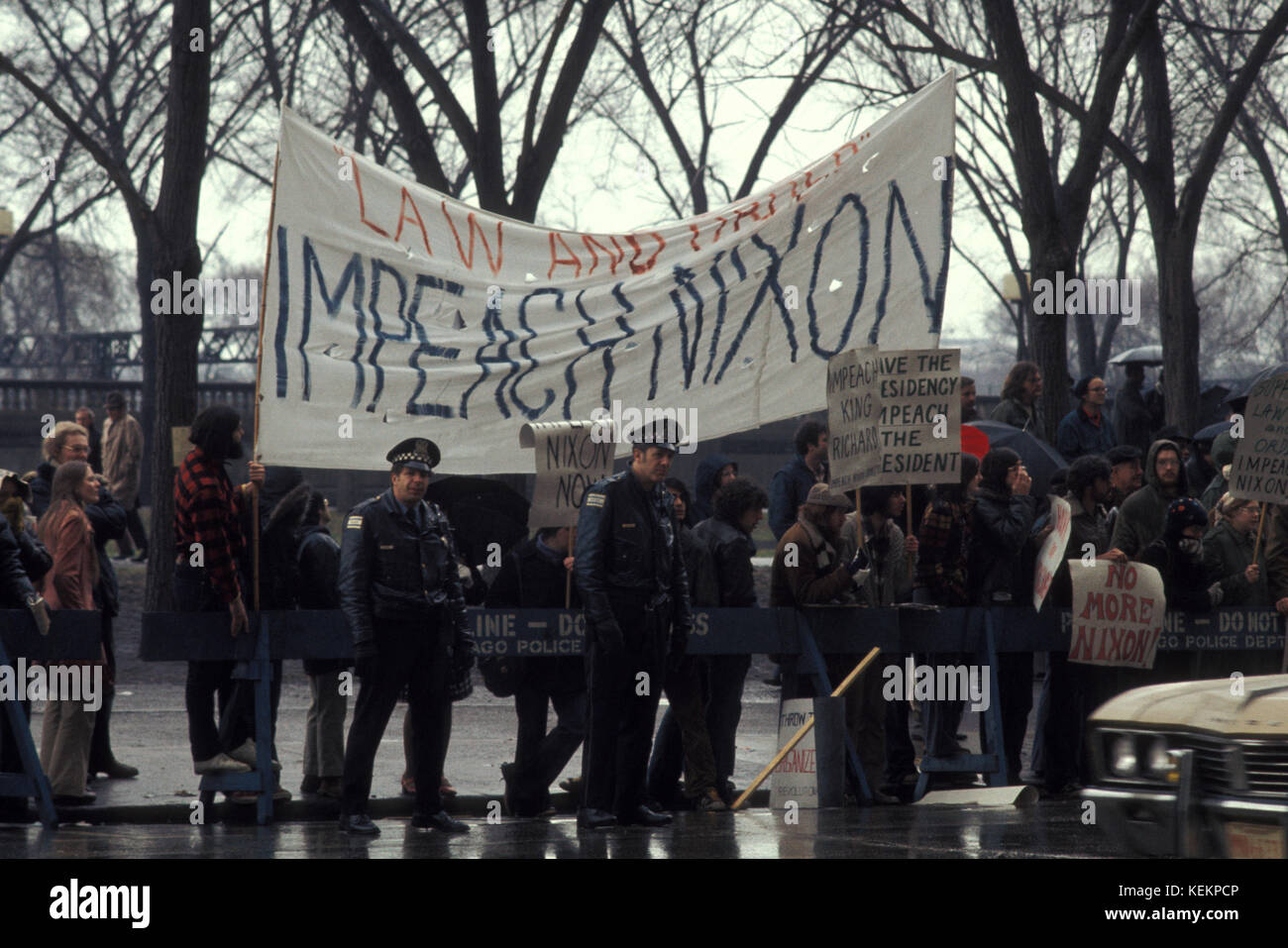Protestation contre la guerre du Vietnam, Chicago, Mars 1974 Banque D'Images Protestation contre la guerre du Vietnam, Chicago, Mars 1974 Banque D'Images