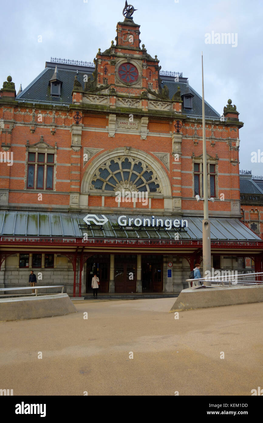 La gare de Groningen, Groningen, Pays-Bas Banque D'Images