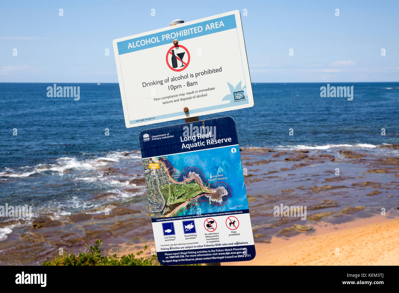 Réserve aquatique récif long sur les plages du nord de Sydney, Nouvelle Galles du Sud, Australie Banque D'Images