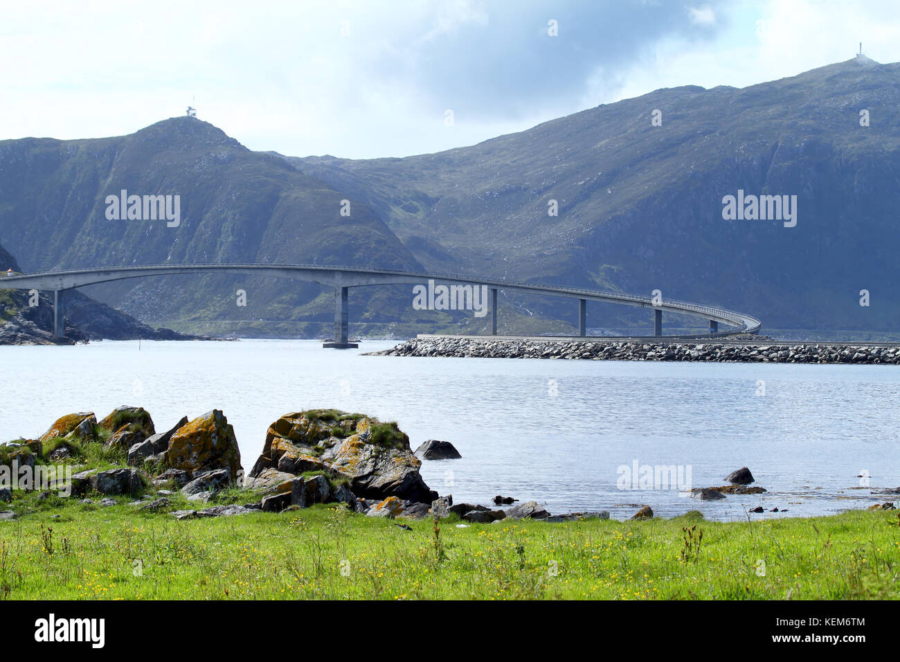 Pont à l'île de runde en Norvège Banque D'Images
