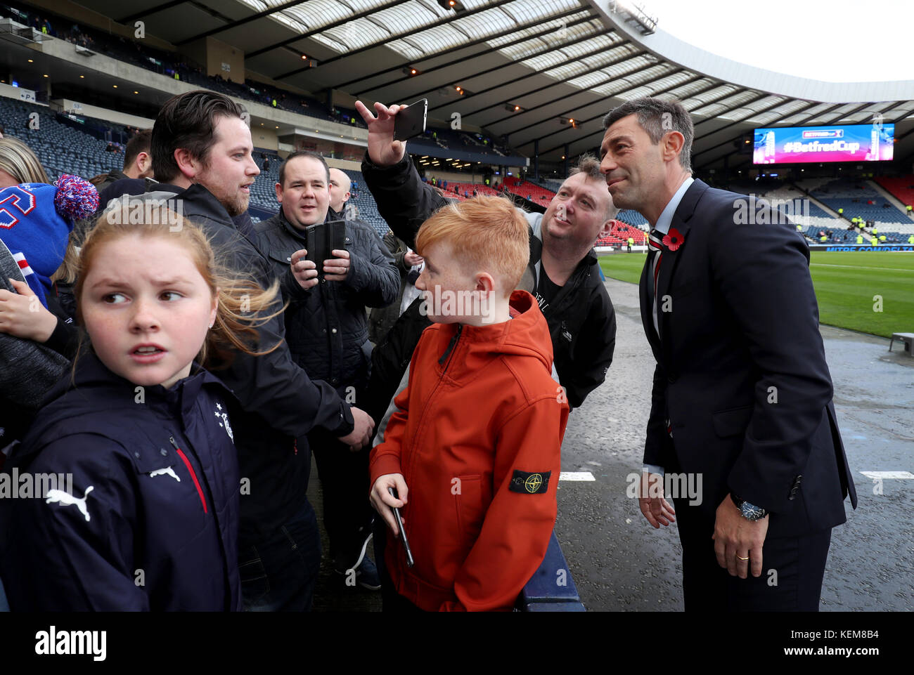 Pedro Caixinha, directeur des Rangers, avant la coupe Betfred, match semi-final à Hampden Park, Glasgow. Banque D'Images