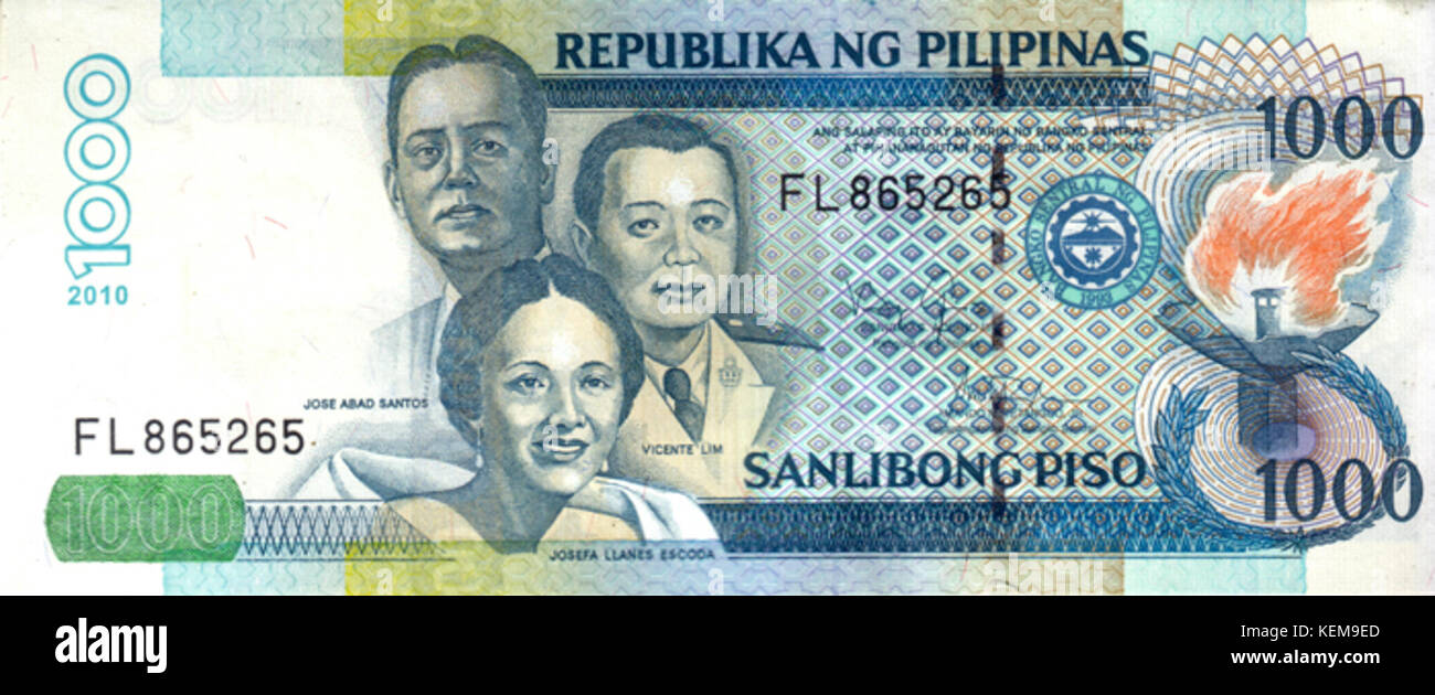 Avant Projet de loi 1000 php Banque D'Images