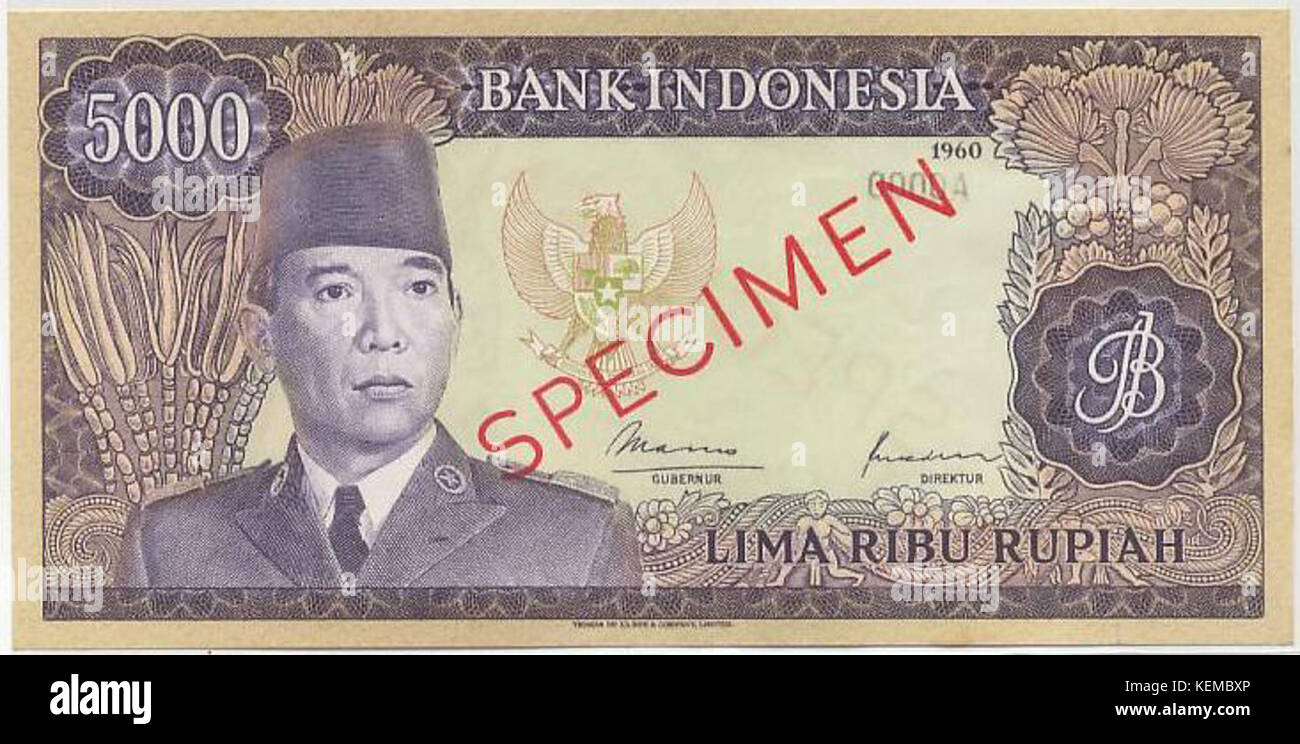 Indonésie 1960 5000r o Banque D'Images