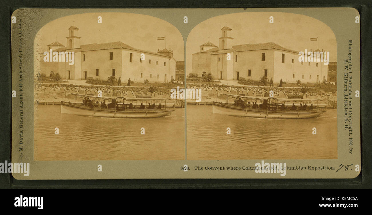 Une photographie de l'exposition colombienne, montrant le couvent où Christophe Colomb est soupçonné d'être mort, prise par B. W. Kilburn. Banque D'Images