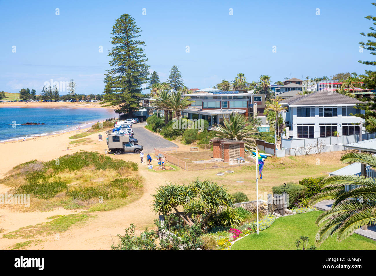 Maisons entre Collaroy et Long reef sur plages du nord de Sydney, Australie Banque D'Images