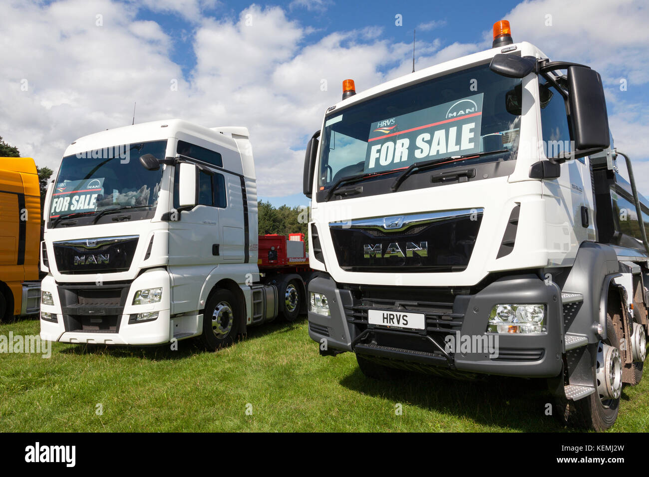 Les ventes de véhicules commerciaux. Les camions MAN pour la vente au Royaume-Uni. Banque D'Images