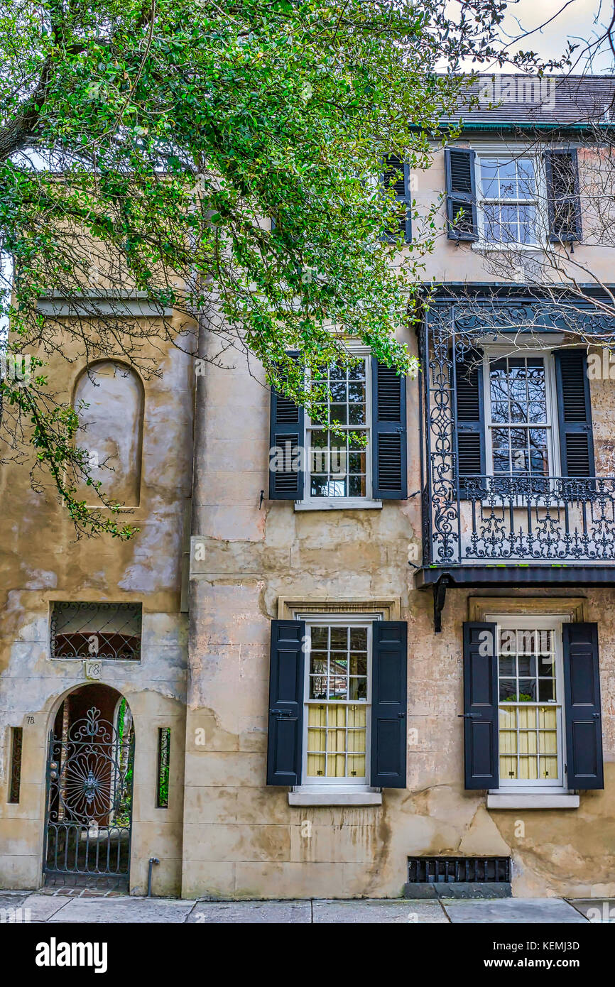 L'Italienne historique maison à Charleston, Caroline du Sud Banque D'Images