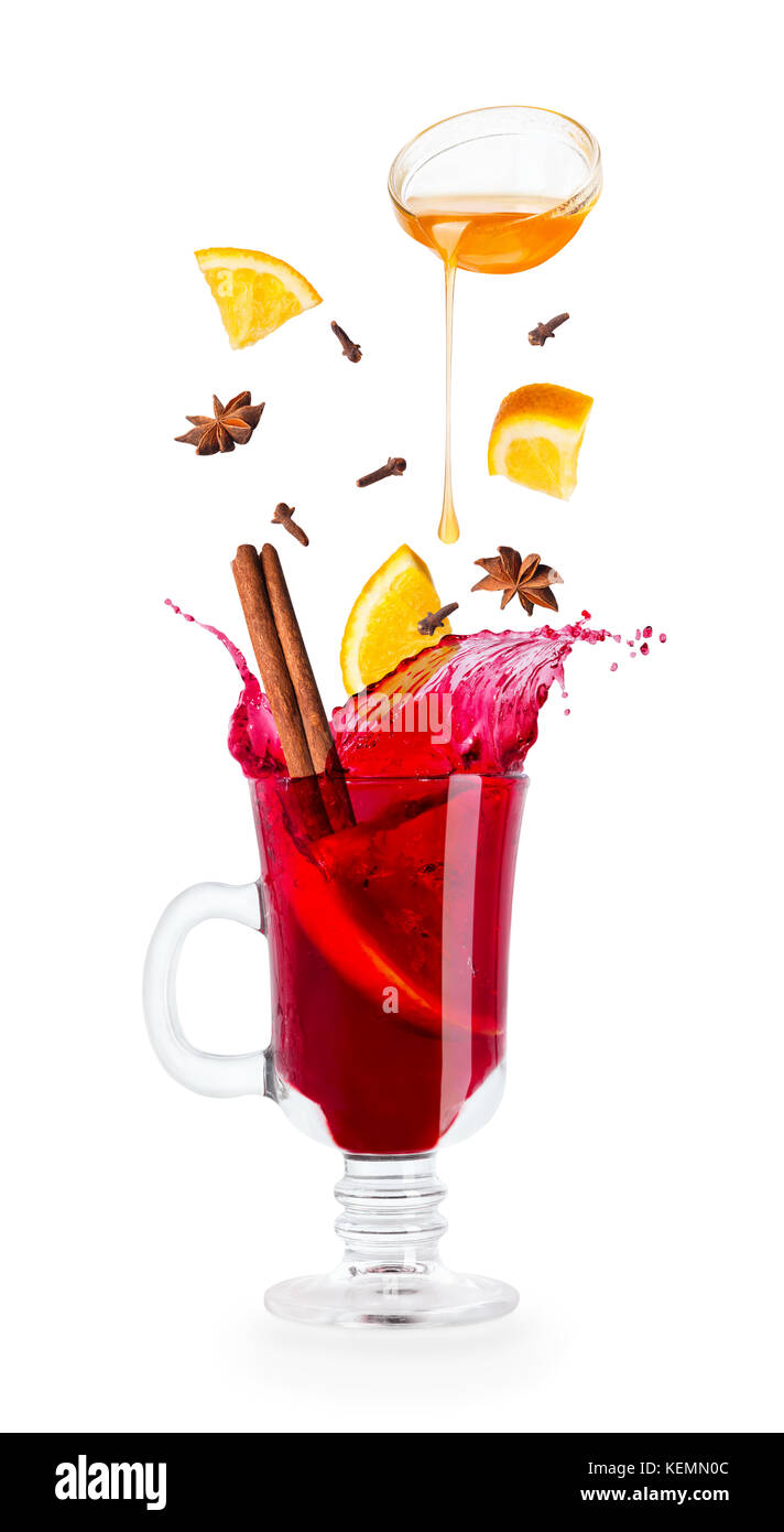 Vin chaud isolated on white Banque D'Images