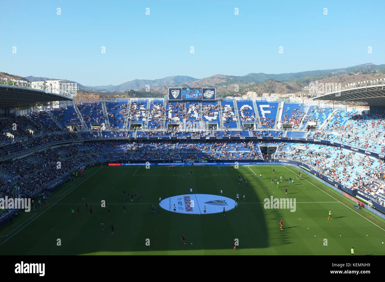 Intérieur du stade la Rosaleda pendant Malaga CF v Athletico Bilbao, Malaga, Andalousie, Espagne, septembre 2017 Banque D'Images