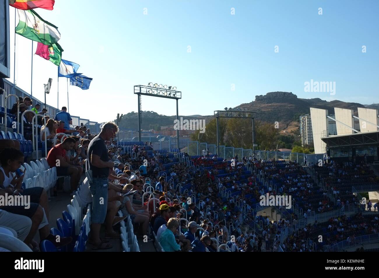 Intérieur du stade la Rosaleda pendant Malaga CF v Athletico Bilbao, Malaga, Andalousie, Espagne, septembre 2017 Banque D'Images