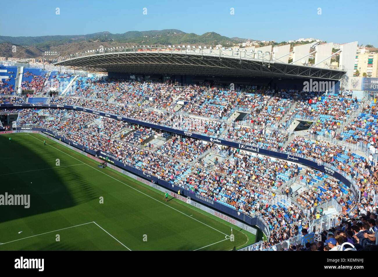 Intérieur du stade la Rosaleda pendant Malaga CF v Athletico Bilbao, Malaga, Andalousie, Espagne, septembre 2017 Banque D'Images
