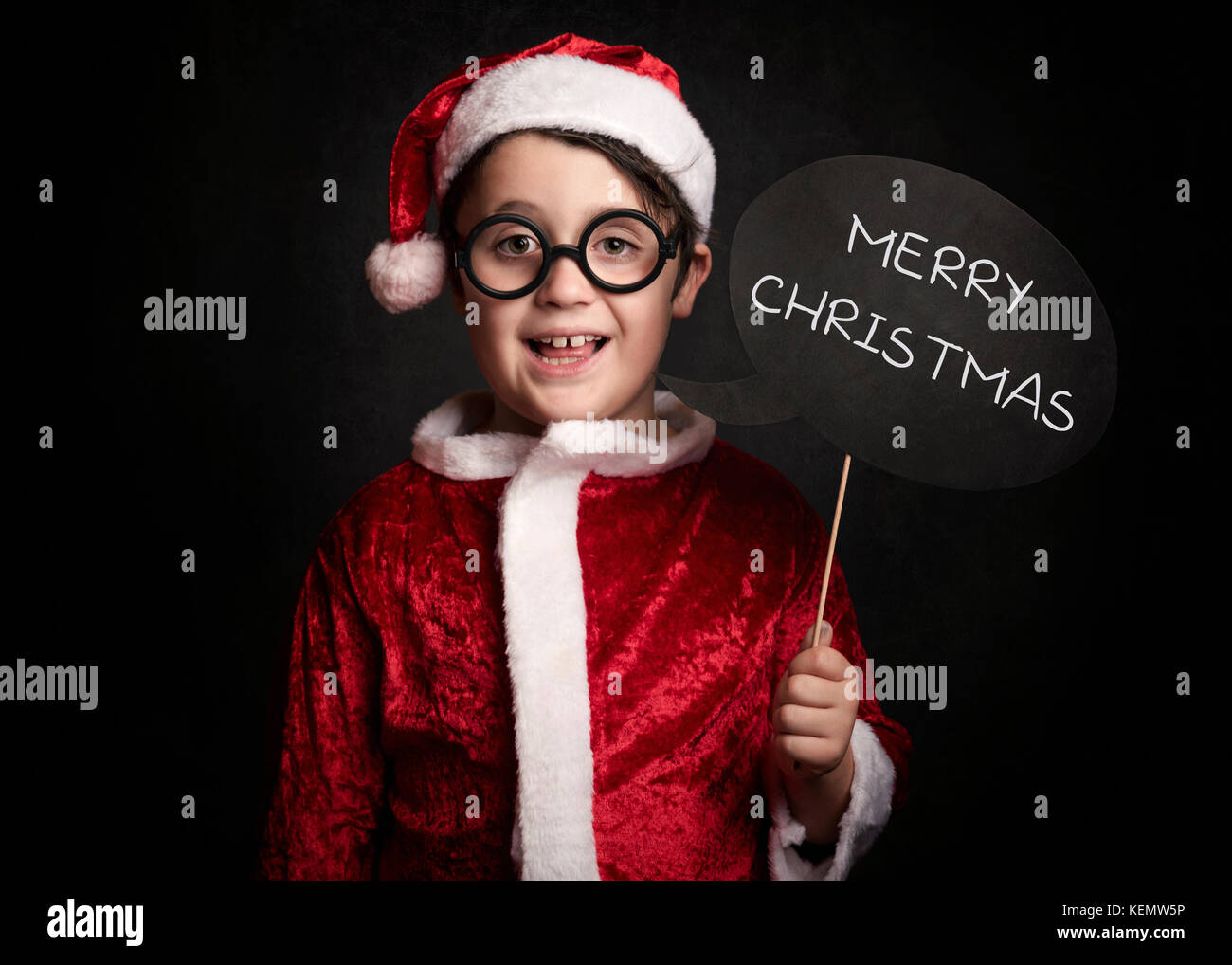 Funny boy à Noël Banque D'Images