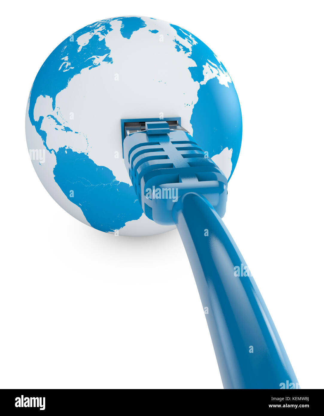 Câble Ethernet, connexion à internet, la bande passante. le monde sur le web. monde, globe Banque D'Images