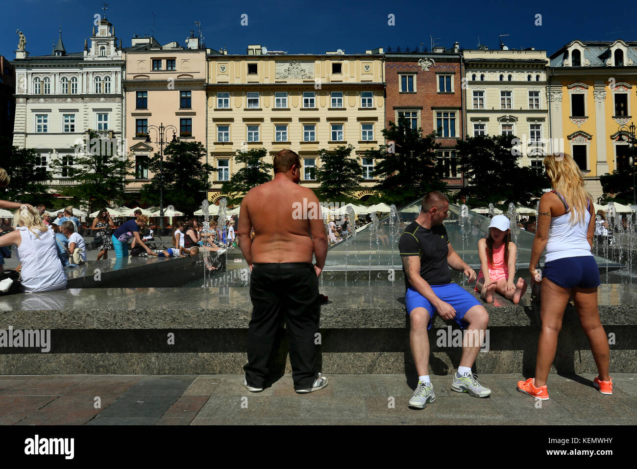 L'homme obèse, Rynek Glowny, Cracovie, Pologne Banque D'Images