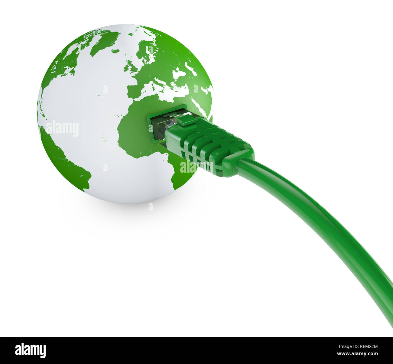 Câble Ethernet, connexion à internet, la bande passante. le monde sur le web. monde, globe Banque D'Images