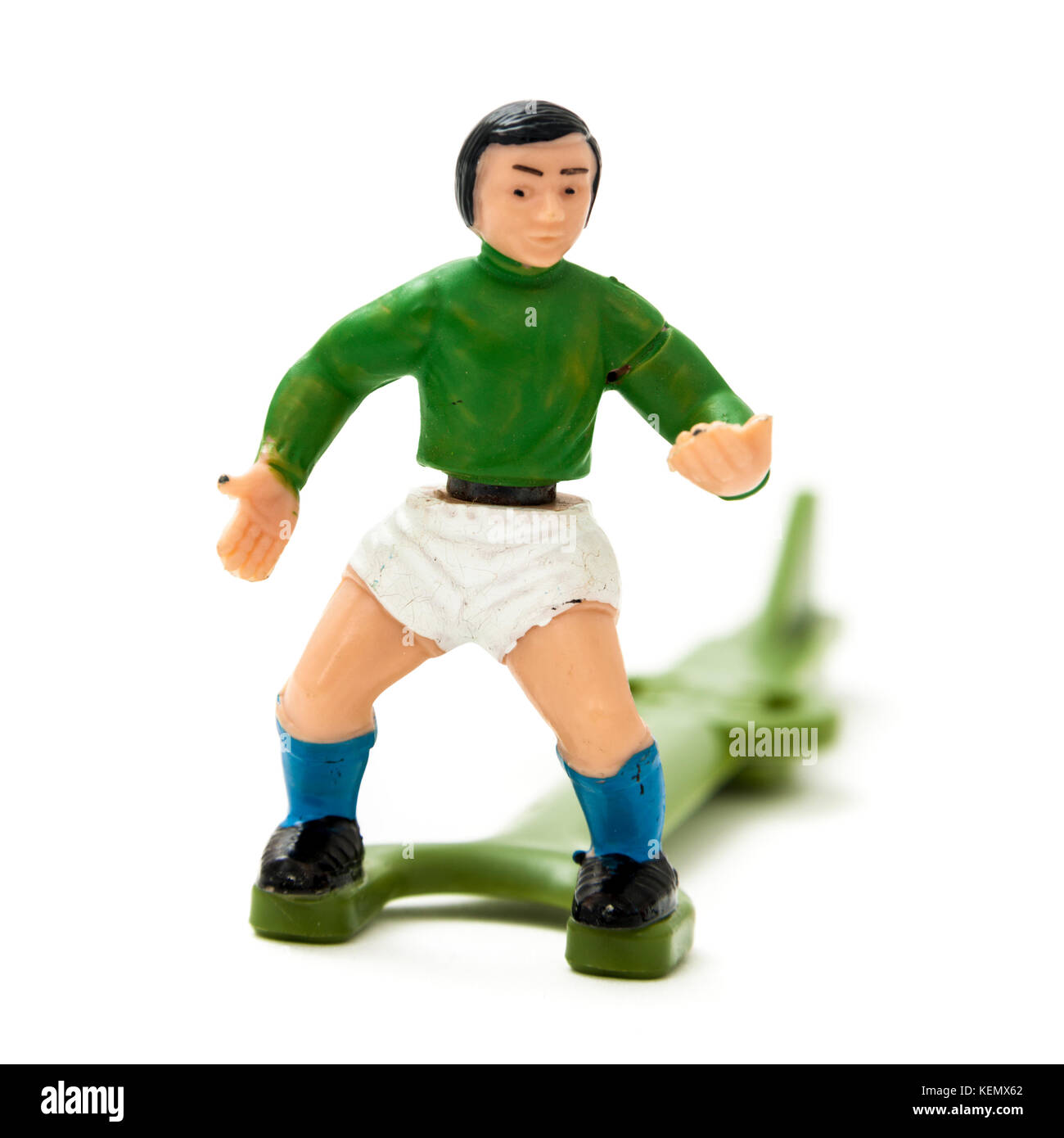 Gardien de la vintage début des années 70, 'Striker' baby-foot jeu de Parker, lancé comme un concurrent au populaire jeu Subbuteo Banque D'Images