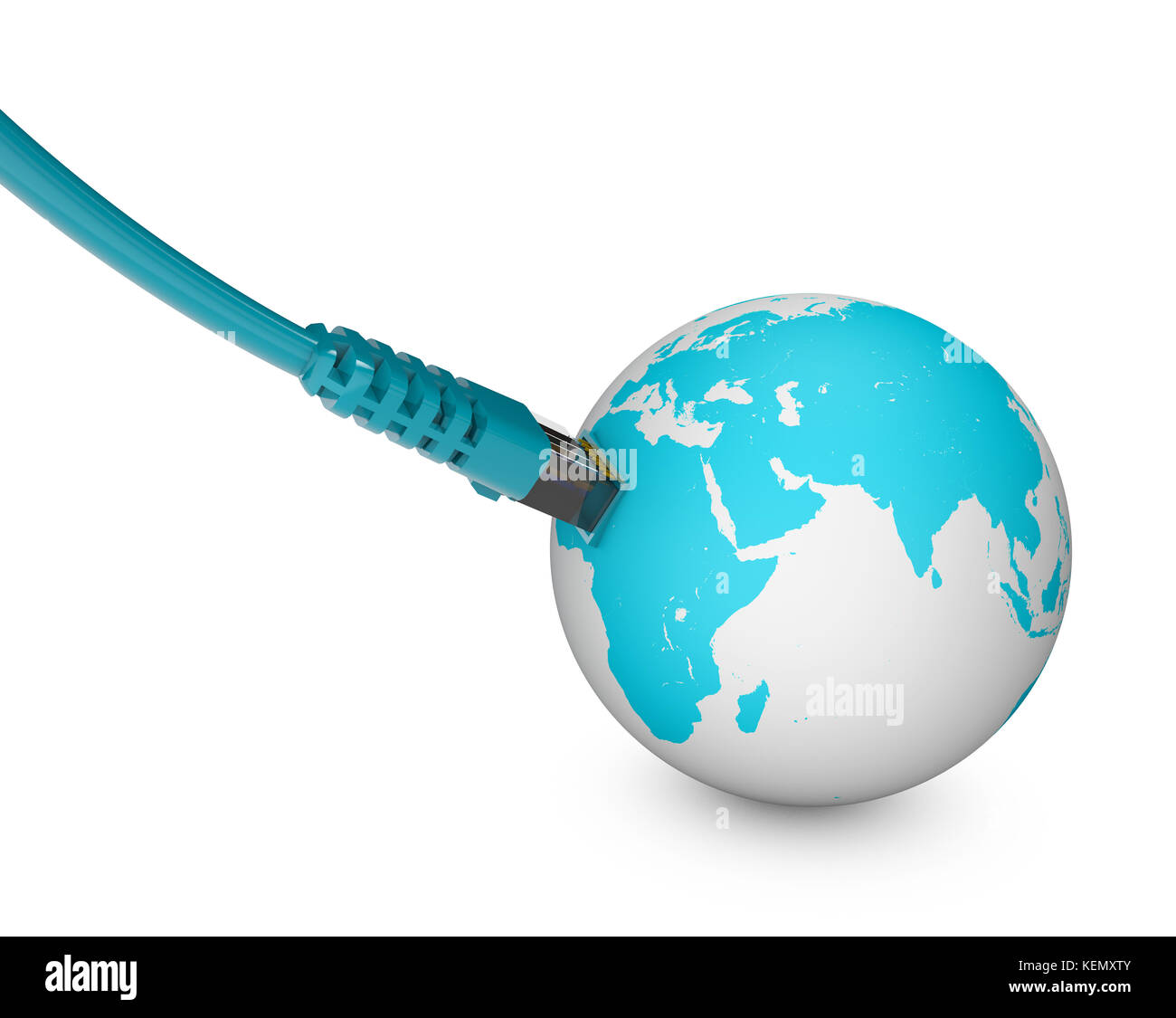 Câble Ethernet, connexion à internet, la bande passante. le monde sur le web. monde, globe Banque D'Images
