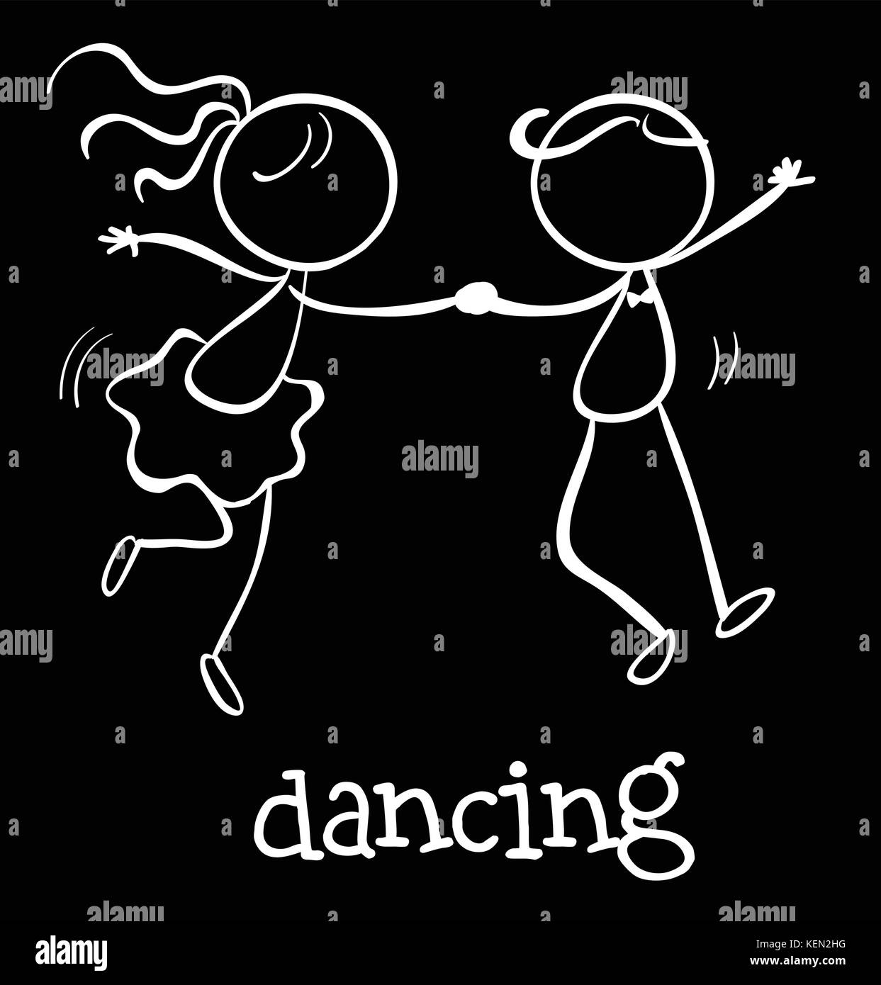 Illustration d'un garçon et une fille danser Illustration de Vecteur