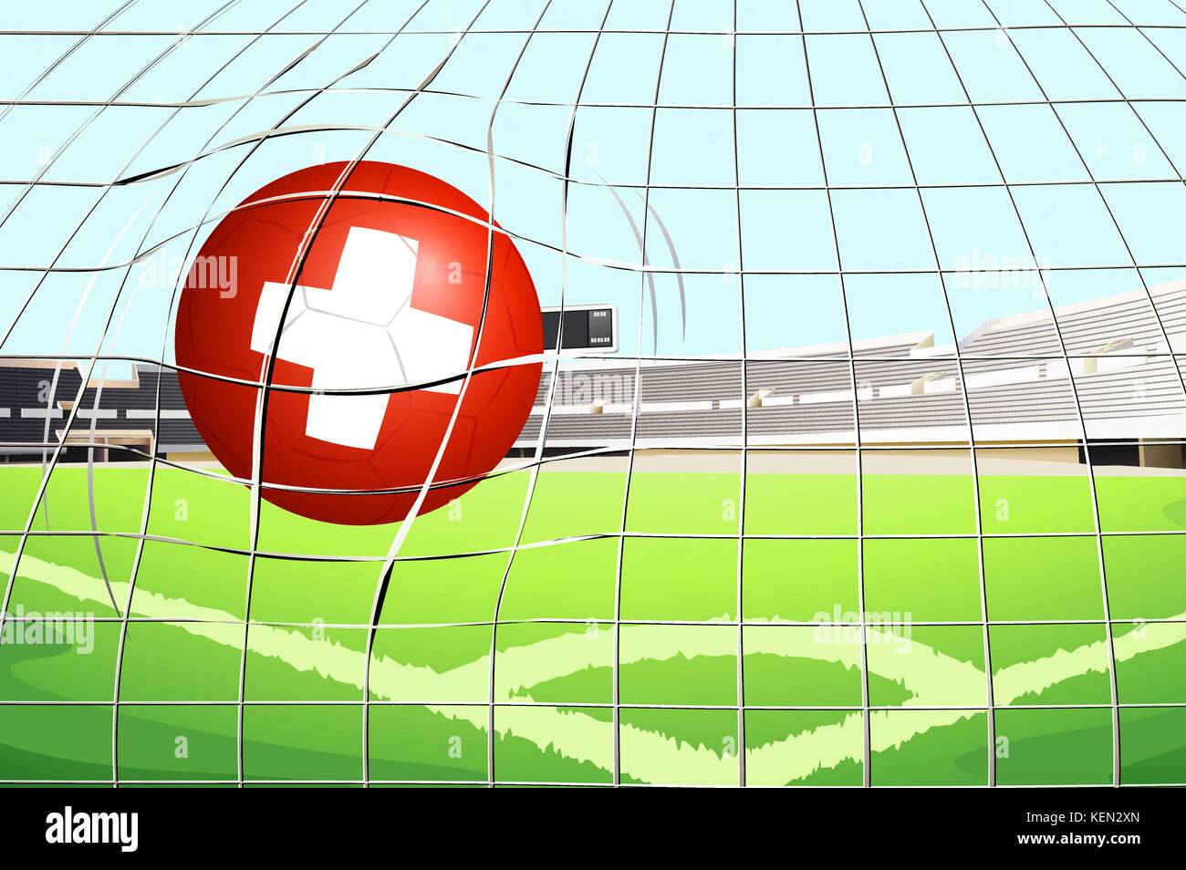 Illustration d'un ballon de soccer avec le drapeau de la Suisse Illustration de Vecteur