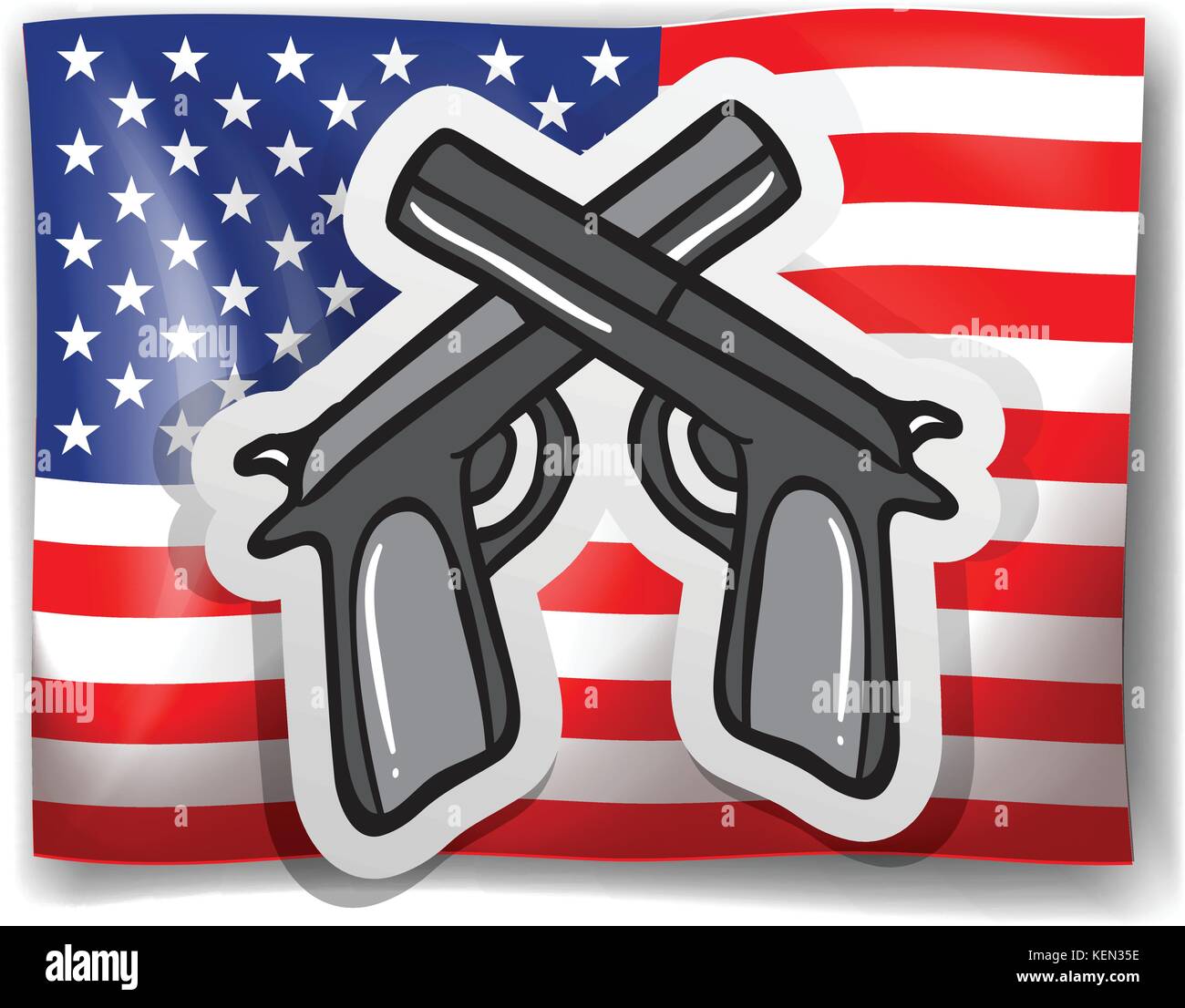 Illustration d'un drapeau américain et d'armes à feu Image Vectorielle  Stock - Alamy