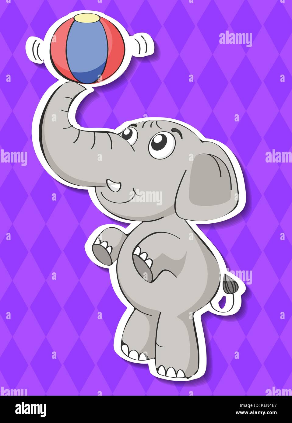 Illustration d'un éléphant avec une balle Image Vectorielle Stock - Alamy