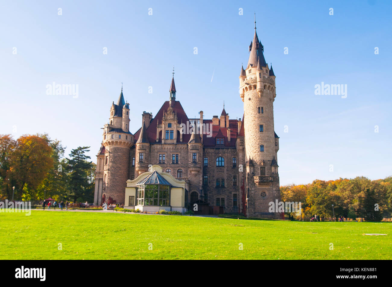 Moszna Château près de Opole, Silésie, Pologne, Europe Banque D'Images