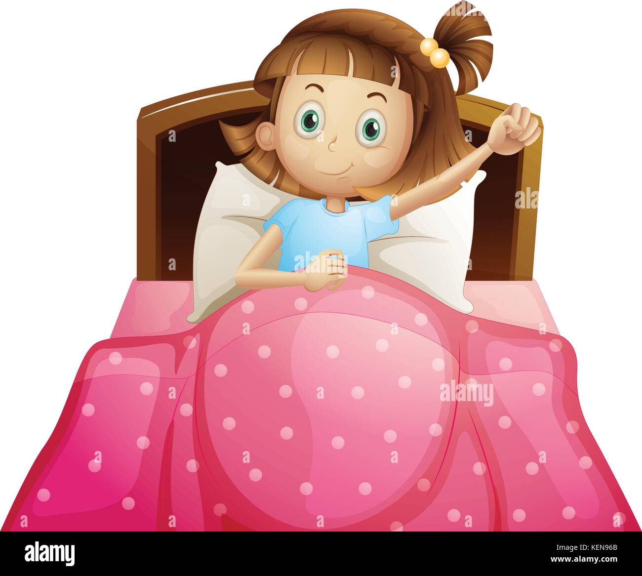 Illustration d'une fille au lit Image Vectorielle Stock - Alamy
