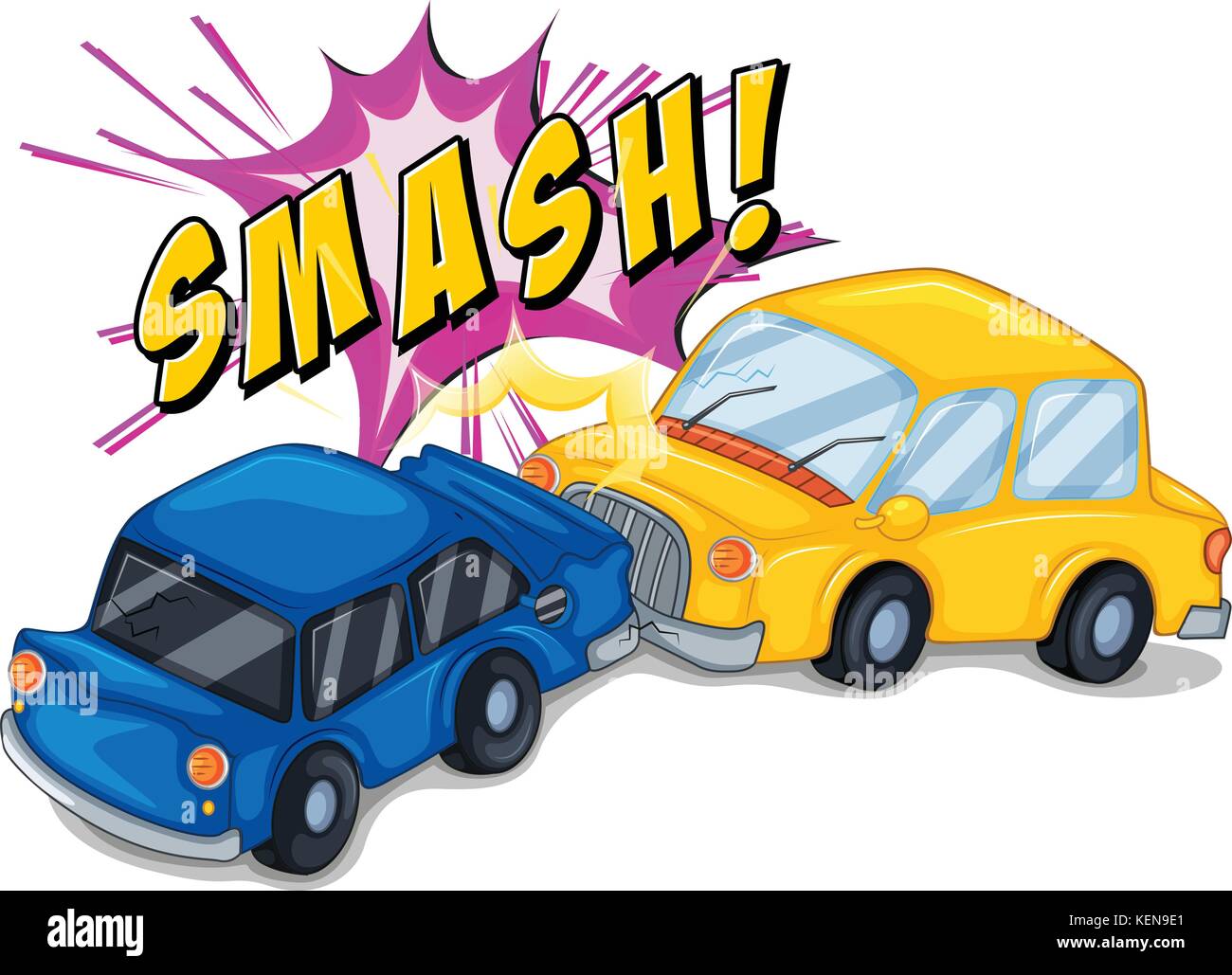 Illustration d'un accident de voiture Illustration de Vecteur