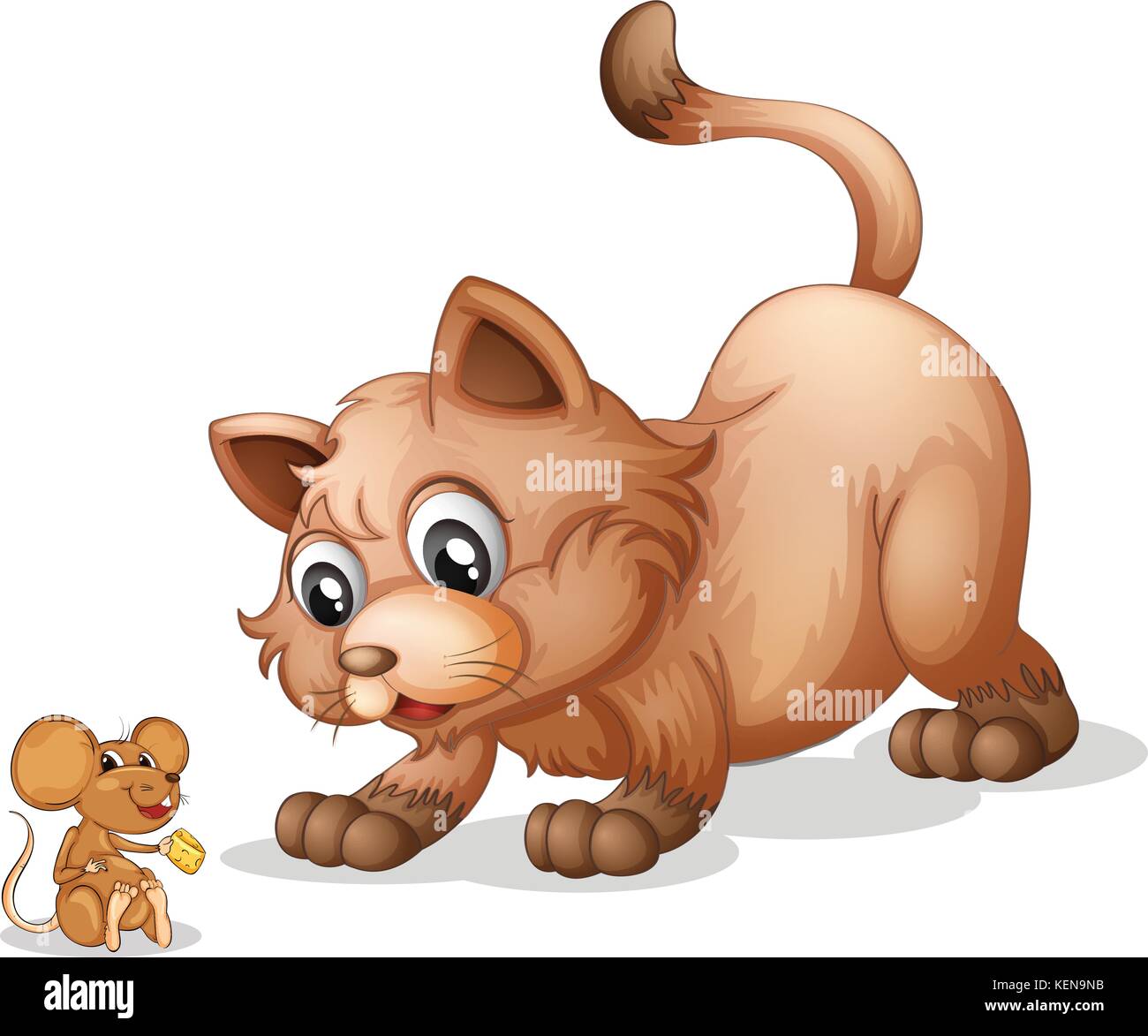 Illustration d'un chat et une souris Image Vectorielle Stock - Alamy