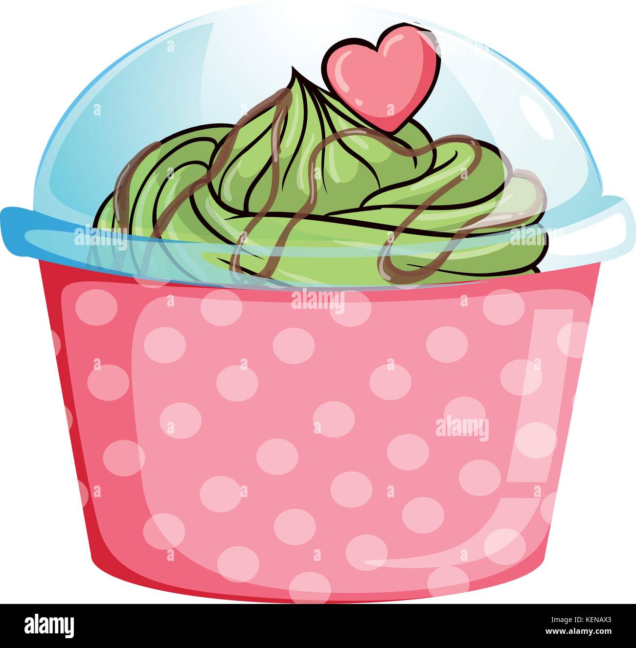 Illustration d'un jetable contenant cupcake rose sur fond blanc Illustration de Vecteur