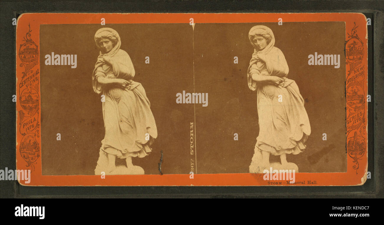 Tempête, Memorial Hall. (Sculpture italienne), de Robert N. Dennis collection de vues stéréoscopiques Banque D'Images