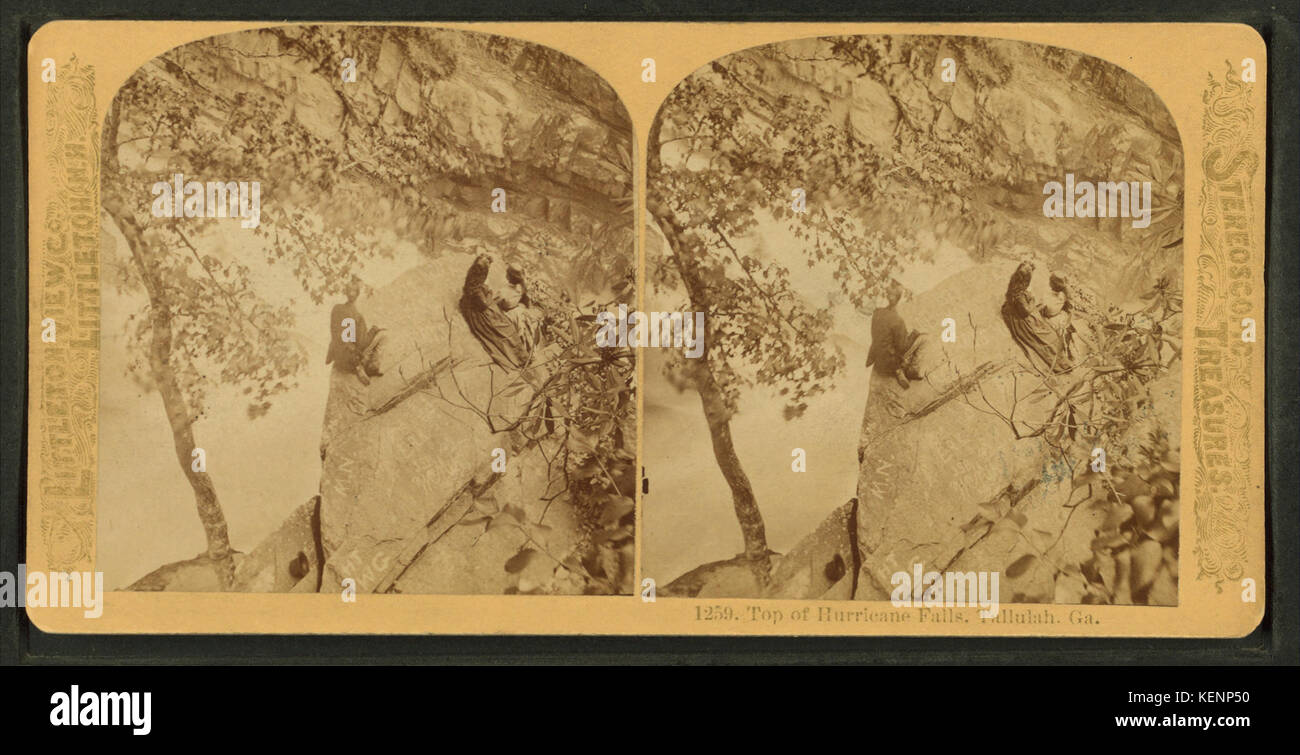 Haut de Tallulah Falls, ouragan, Géorgie, par Littleton Voir Co. Banque D'Images
