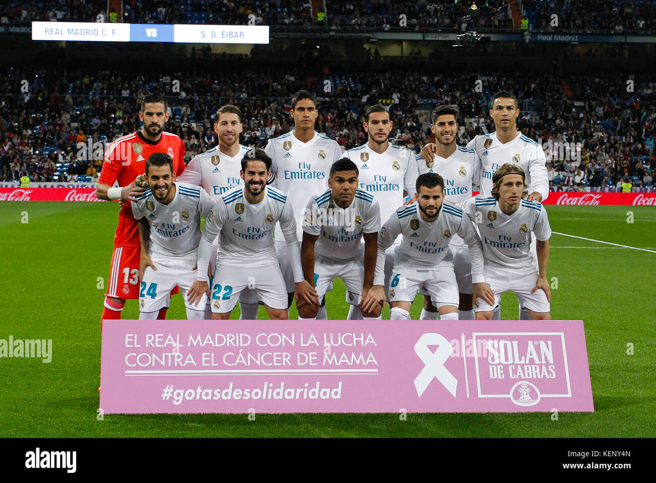 Team Group Liune-Up la Liga entre le Real Madrid vs SD Eibar au stade Santiago Bernabeu de Madrid, Espagne, le 22 octobre 2017 . Crédit : Gtres Información más Comuniación on line, S.L./Alamy Live News Banque D'Images