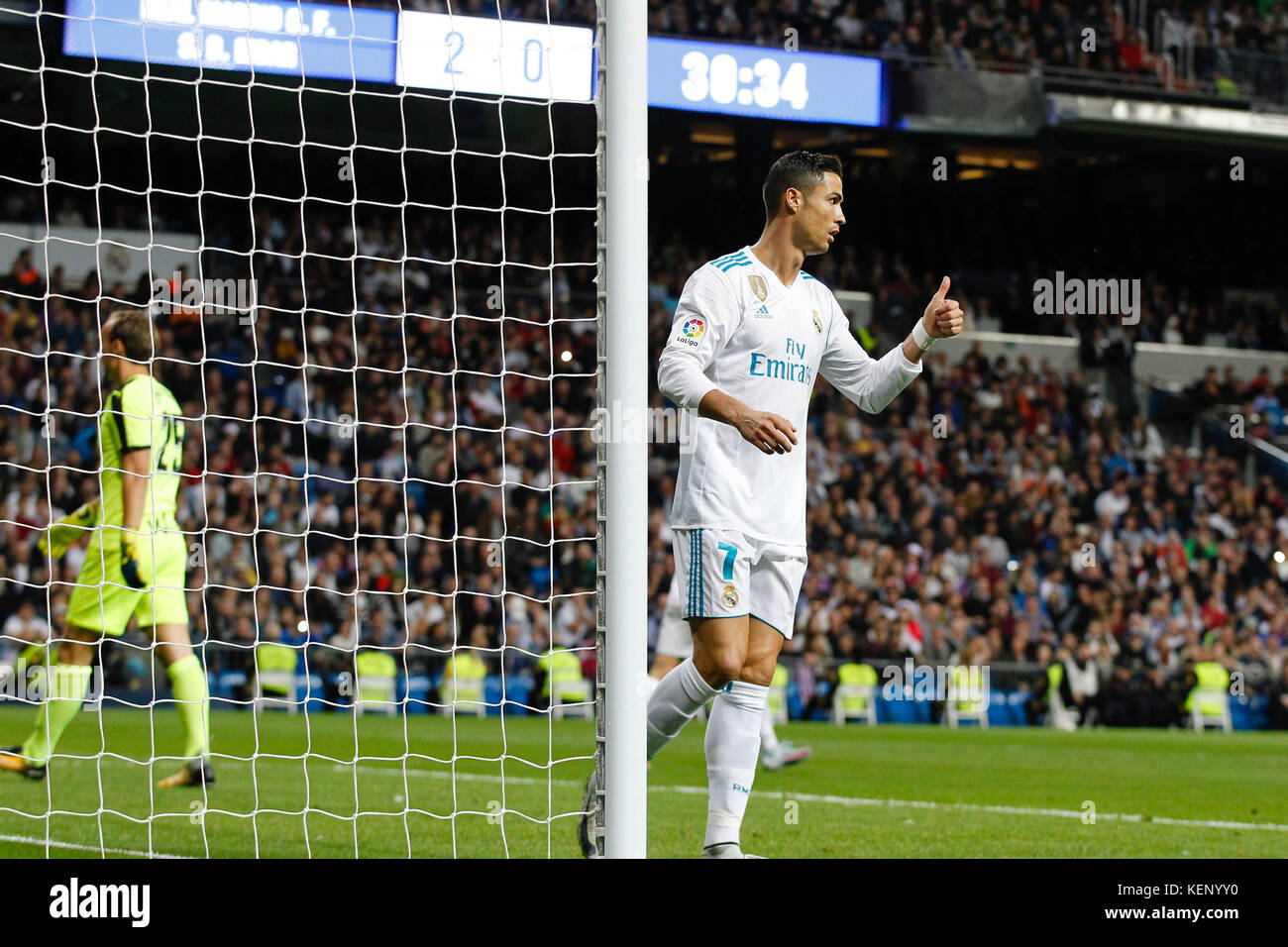 Cristiano Ronaldo dos Santos (7) joueur du Real Madrid. La Liga entre le Real Madrid vs SD Eibar au Santiago Bernabeu à Madrid, Espagne, le 22 octobre 2017 . Más Información Gtres Crédit : Comuniación sur ligne, S.L./Alamy Live News Banque D'Images