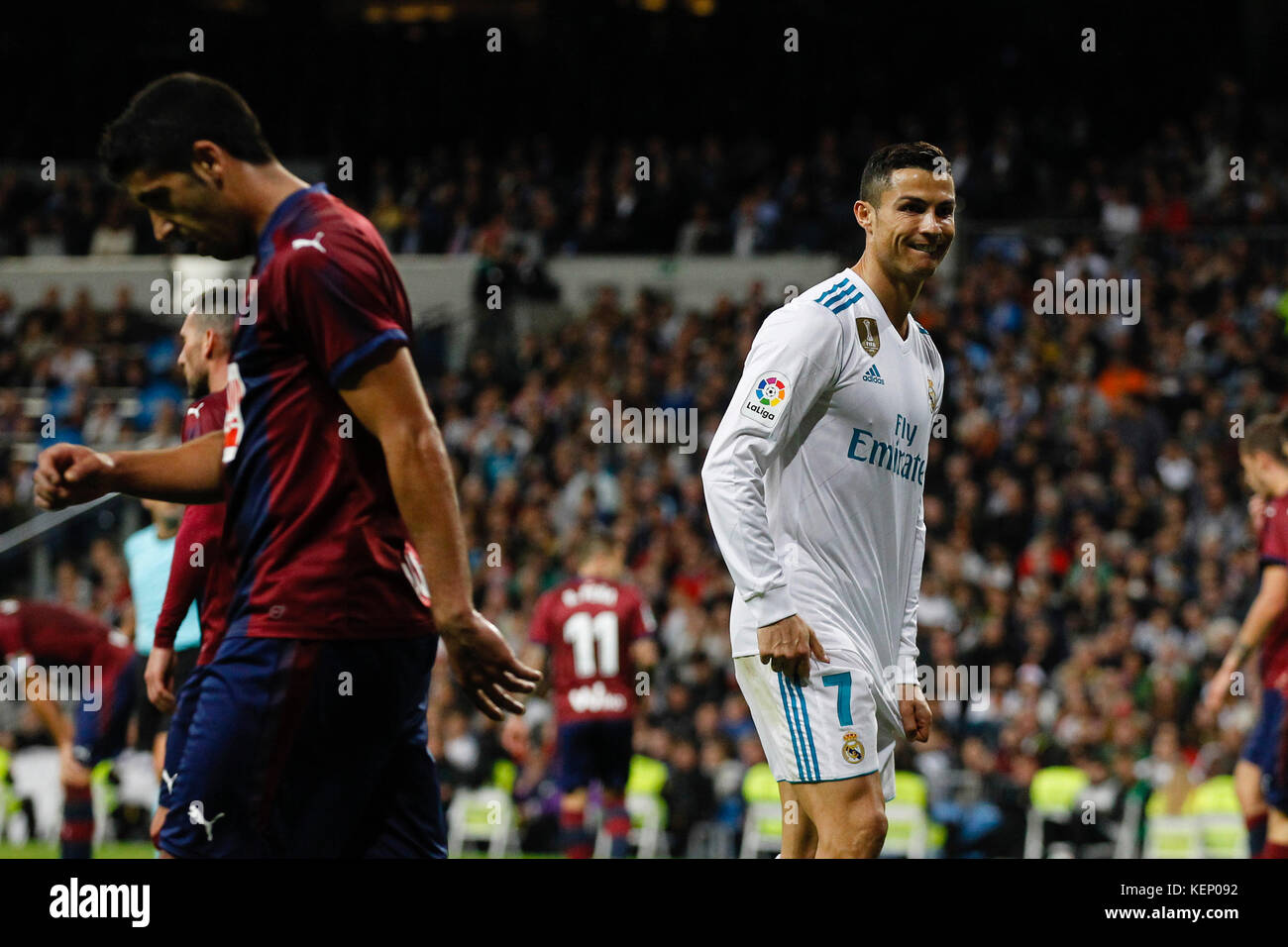 Cristiano Ronaldo dos Santos (7) joueur du Real Madrid. La Liga entre le Real Madrid vs SD Eibar au Santiago Bernabeu à Madrid, Espagne, le 22 octobre 2017 . Más Información Gtres Crédit : Comuniación sur ligne, S.L./Alamy Live News Banque D'Images